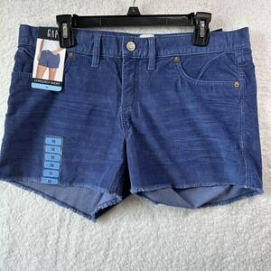 GAP Corduroy Shorts Ocean Blue Frayed Hem Soft Stretch $49.95 Ladies Sz 10